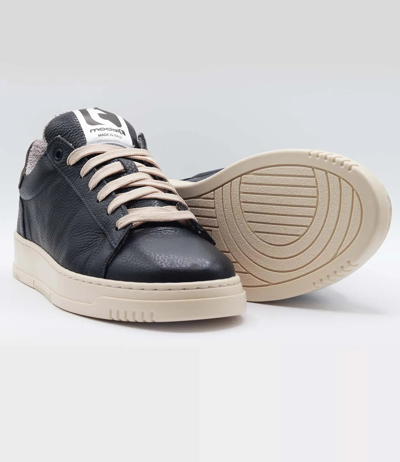 Sneakers MERCURY Model 1 in pelle blu bottolata