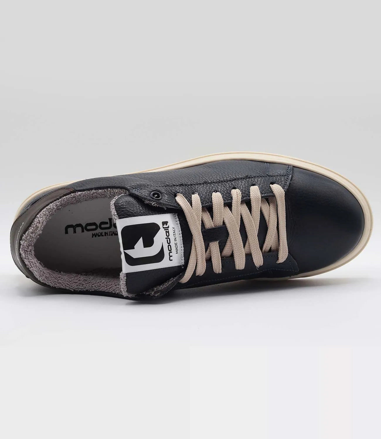 Sneakers MERCURY Model 1 in pelle blu bottolata