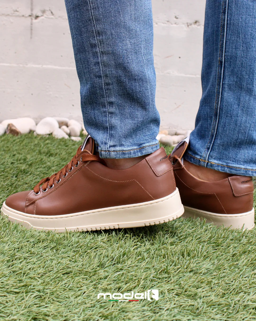 Sneakers MERCURY Model 2 in pelle cuoio