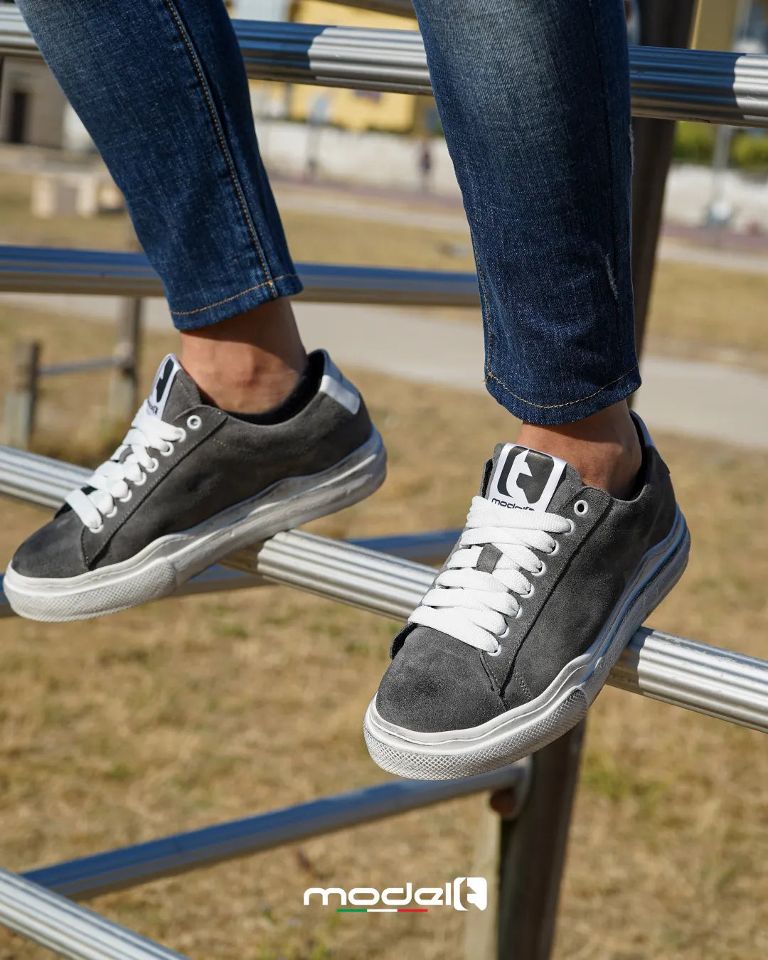 Sneakers HENRY Model 1 in camoscio grigio