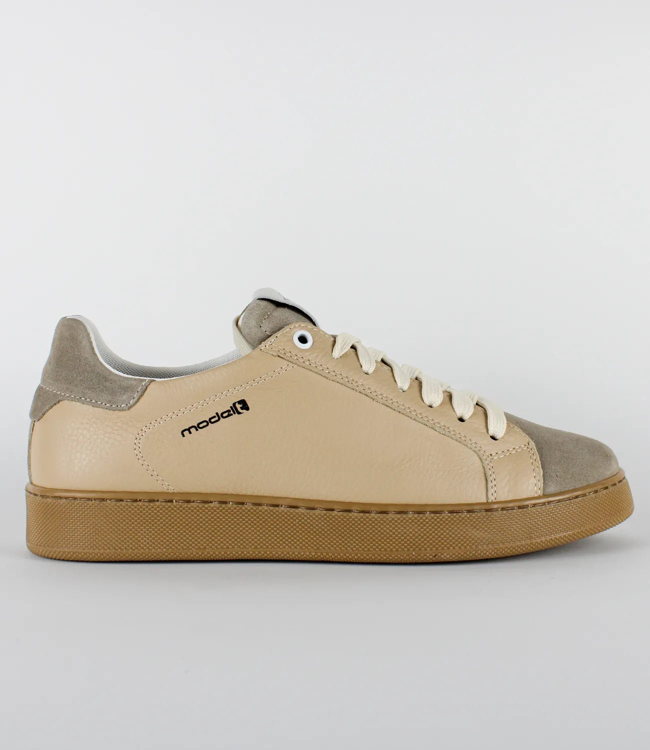 Sneakers TREVOR Model 3 in pelle beige bottolata