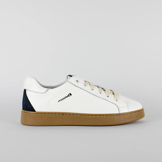 Sneakers TREVOR Model 1 in pelle bianca bottolata