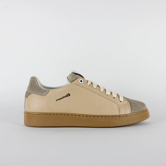 Sneakers TREVOR Model 3 in pelle beige bottolata